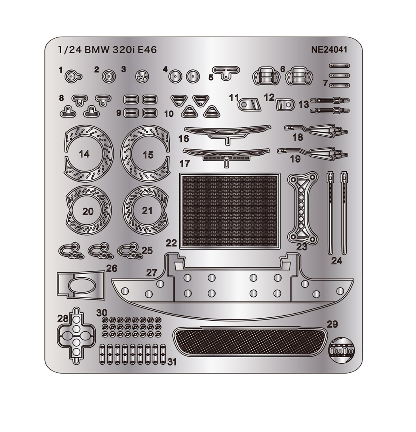 Detail-up Parts for 1/24 BMW 320i E46 MACAU GUIA RACE 2001 WINN