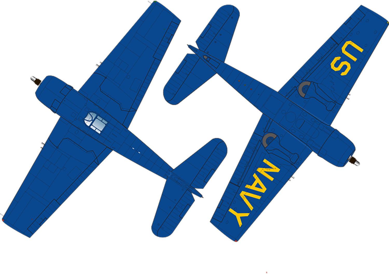 PLATZ 1/144 US Navy F6F HELLCAT “Blue Angels” (2 Kits)