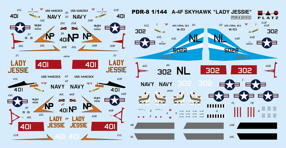 PLATZ 1/144 A-4F Skyhawk LADY JESSIE/ BLUE TAIL FLIES(2 kits)