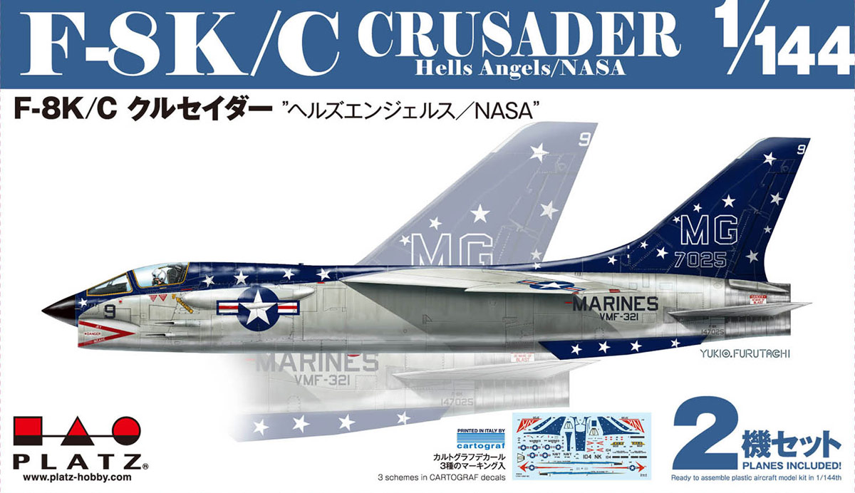 PLATZ 1/144 F-8K/C Crusader Hells Angels / NASA (2 kits)