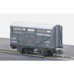 Nゲージ・イギリス2軸貨車 家畜車 (LMS・ライトグレイ)【NR-45M】