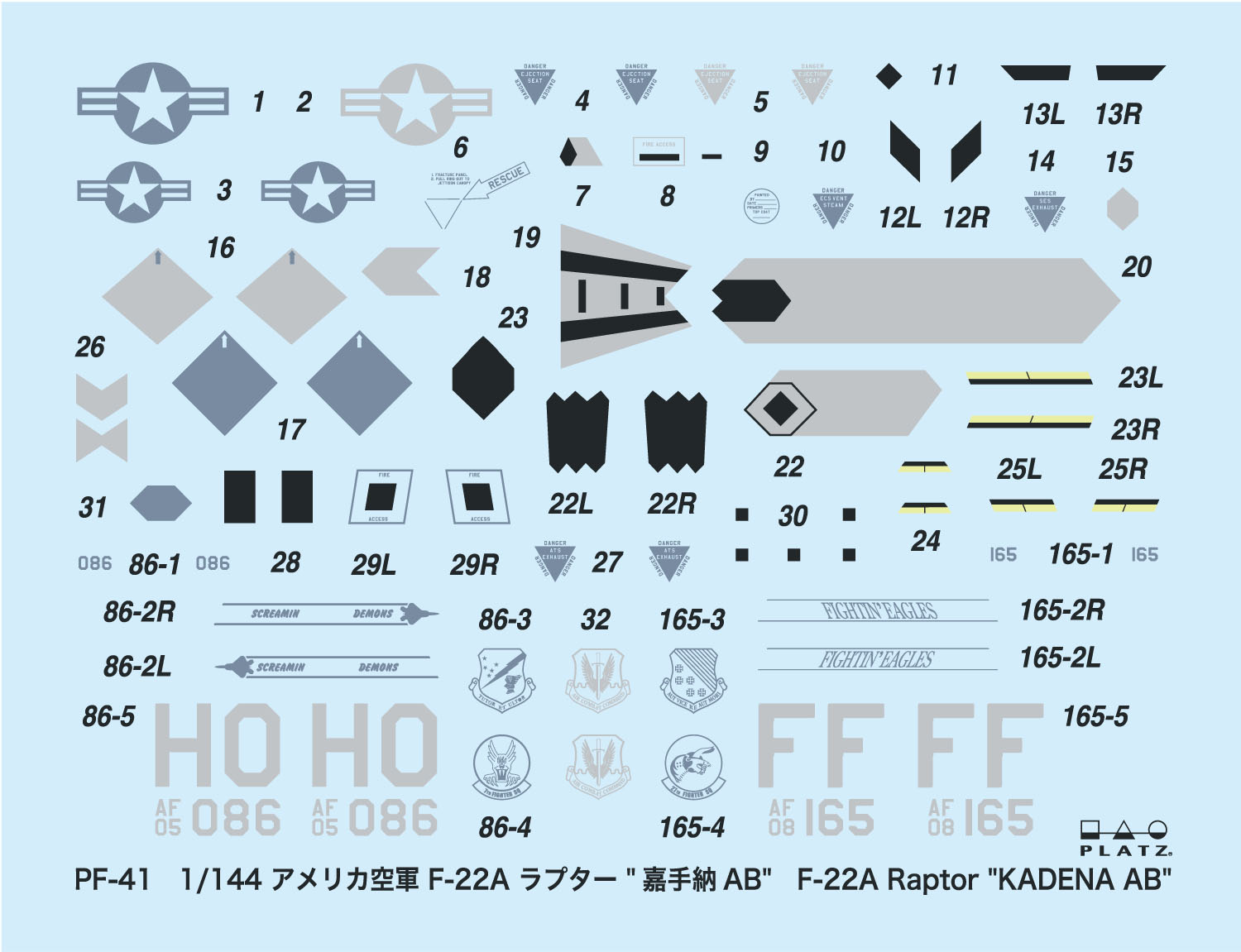 PLATZ 1/144 USAF Air Dominance Fighter F-22A Raptor Kadena AB