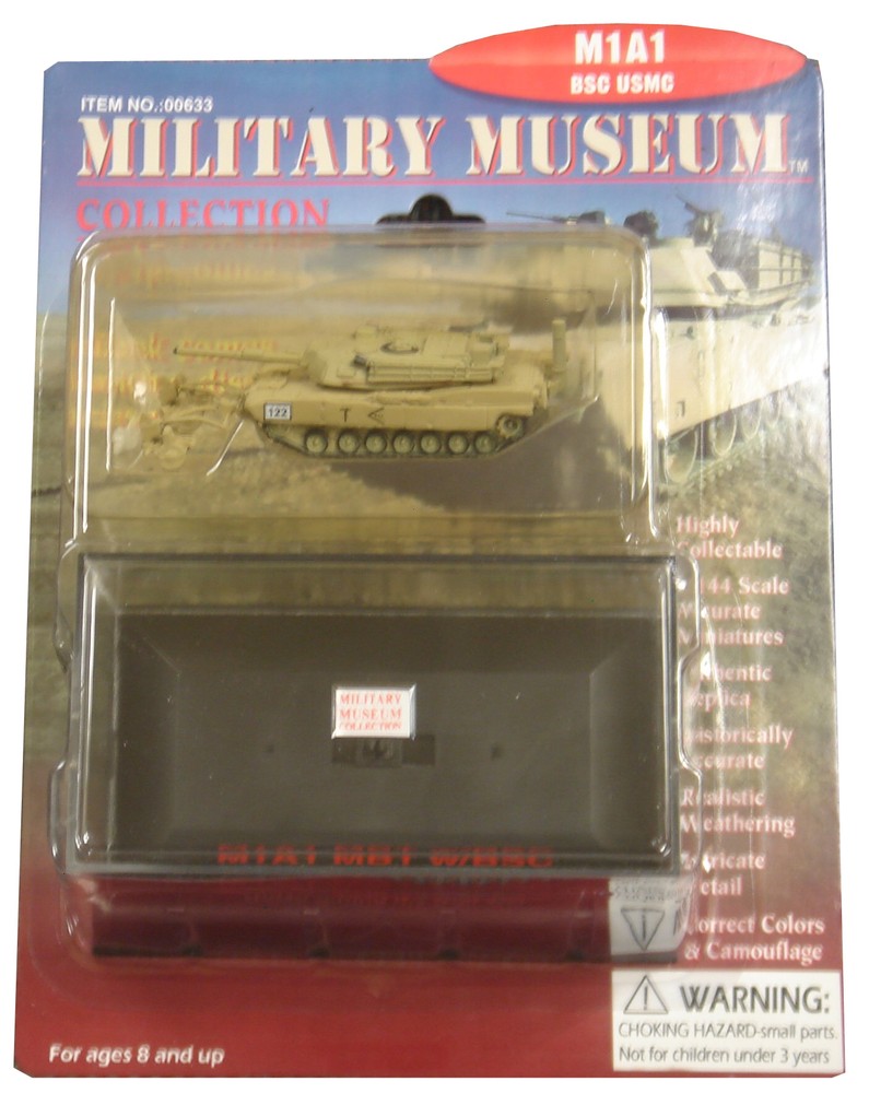 ペガサスホビー ミリタリーミュージアムコレクション 1/144 アメリカ海兵隊 M1A1エイブラムス マインプラウ付き 完成品