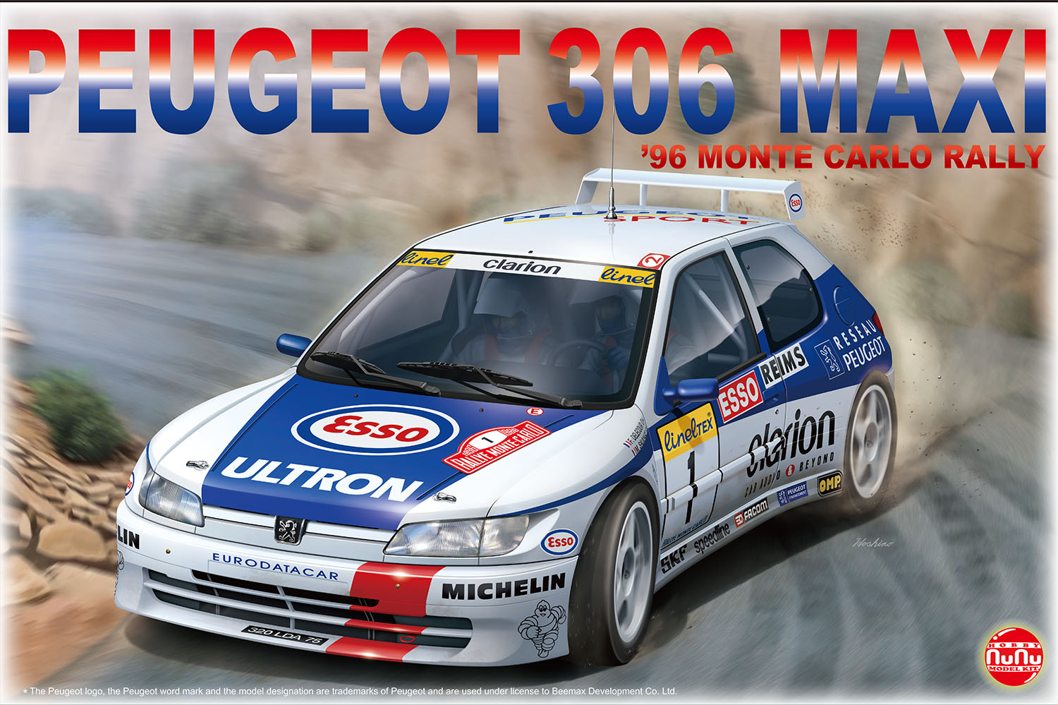 PLATZ/NUNU 1/24 PEUGEOT 306 MAXI 1996 Monte Carlo Rally Set