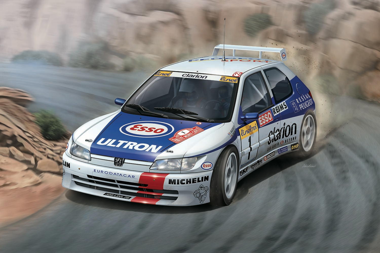 PLATZ/NUNU 1/24 PEUGEOT 306 MAXI 1996 Monte Carlo Rally Set