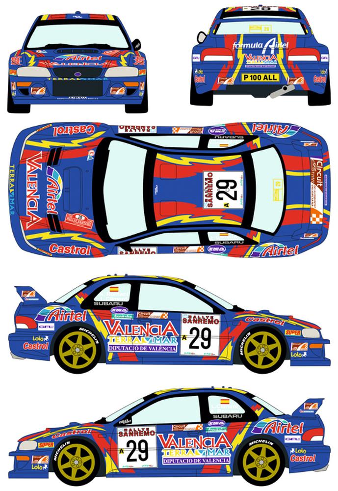 レーシングデカール43 1/24 スバル インプレッサ98 WRC サンレモラリー 1999 カーNo.29 [RD24/026] 5,500円  プラモデル・模型メーカー【有限会社プラッツ】｜飛行機・戦車などの製造・販売｜静岡 PLATZ Co.,Ltd.
