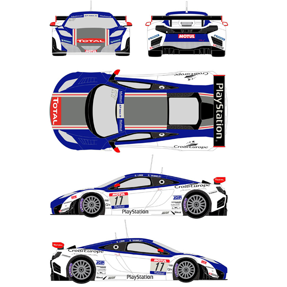 レーシングデカール43 1/24 マクラーレン MP12-4C GT3 カーNo FFSA GT Tour 2012