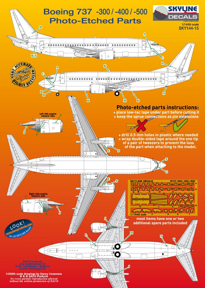  1/144 B737-300500 ǥơ륢åץå󥰥ѡĥå(2å)