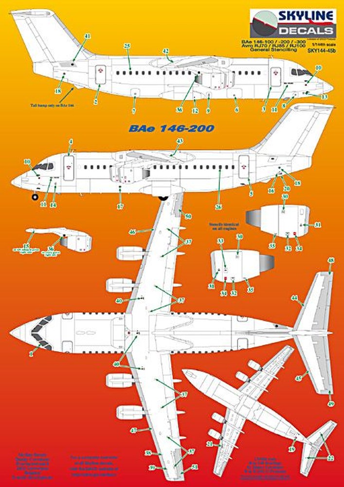  BAe146-100/-200/-300 & ֥ RJ75/85/100ѥɥ&ƥ󥷥ǥ