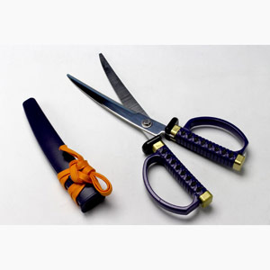 Japanese Sword Design scissors(Black, Red, Purple)