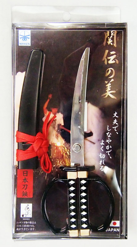 Japanese Sword Design scissors(Black, Red, Purple)