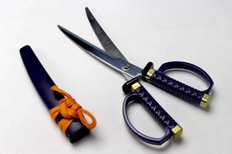 Japanese Sword Design scissors(Black, Red, Purple)