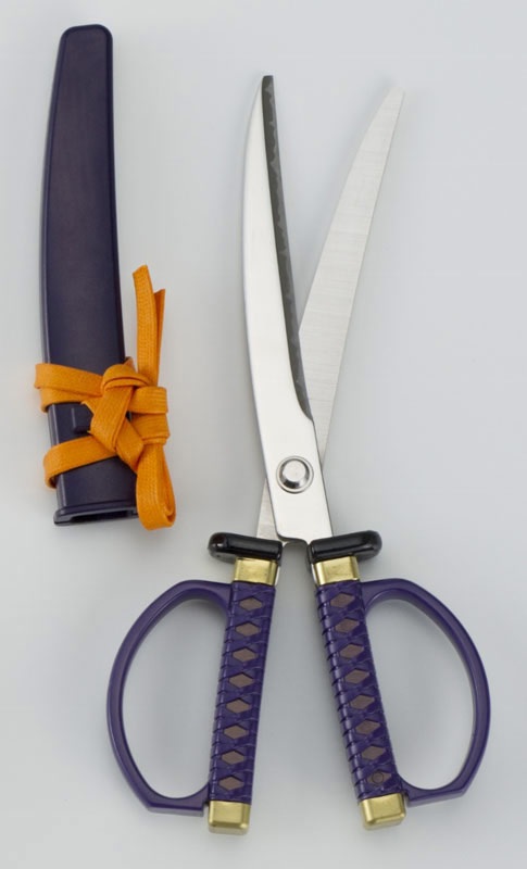 Japanese Sword Design scissors(Black, Red, Purple)