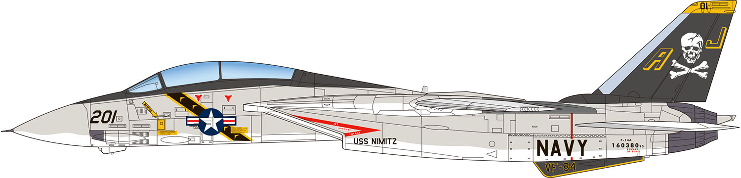 1/48 アメリカ海軍 F-14A トムキャット ジョリーロジャース (70's VF-1,VF-2,VF-84) - ウインドウを閉じる