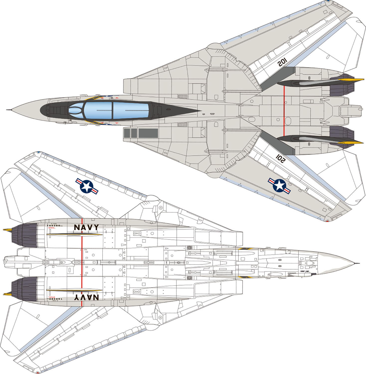 PLATZ/ITALERI 1/48 U.S. NAVY F-14A TOMCAT "Jolly Rogers"