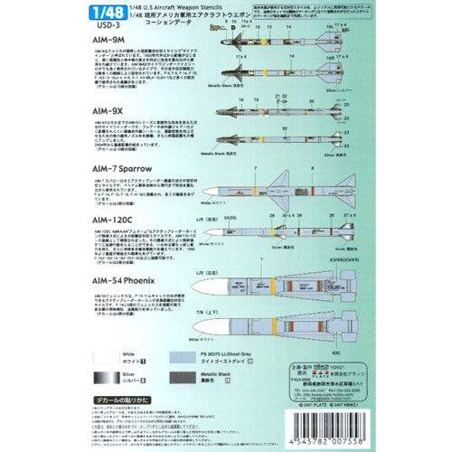 PLATZ 1/48 U.S.Army Extra Weapon Stencils decal