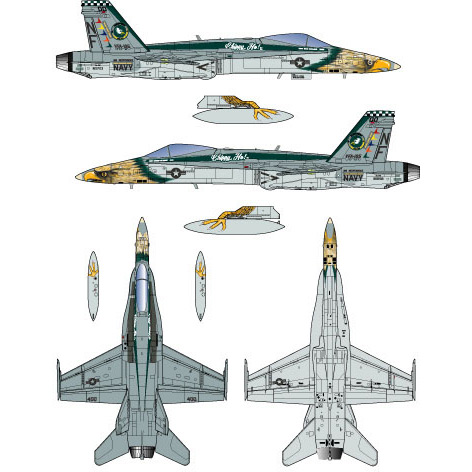 PLATZ 1/72 U.S.NAVY F/A-18C Hornet VFA-195"Chippy Ho! II" 1996 D