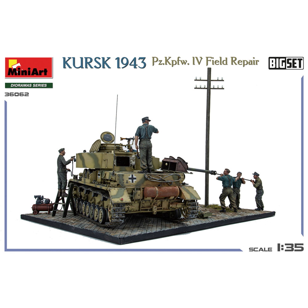 戦車モデルセット30 プラモデル :: 建物 :: WW.II ドイツ軍 IV号戦車 路上修理 情景ビッグ
